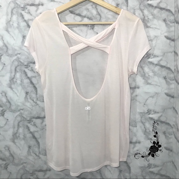 ALO Yoga Tops - Alo Yoga Hailey Crisscross Open Back Tee